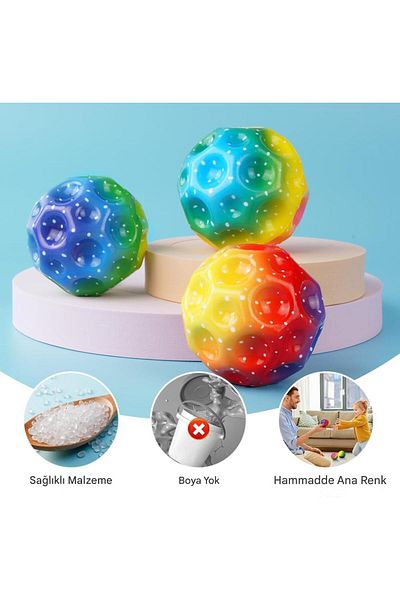 AstroBounce Bouncing Colorful Ball, Sound, Durable, Fun Play Ball for Children and Pets