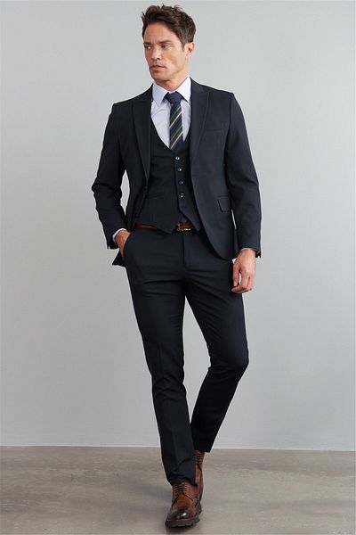 Mentality Çetinkaya Mentality 38 Yunter Loco Slim Fit Vest Suit Navy Blue