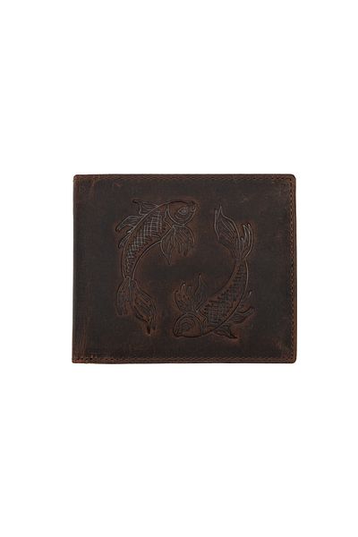 Toro Nero Men's wallet made of brown genuine leather Pisces