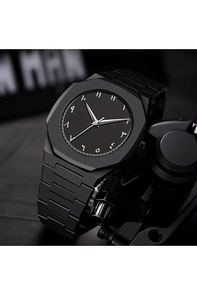 MACON Men's Quartz Wristwatch – Classic Round Dial with Arabic Numerals, Casual and Business Style
