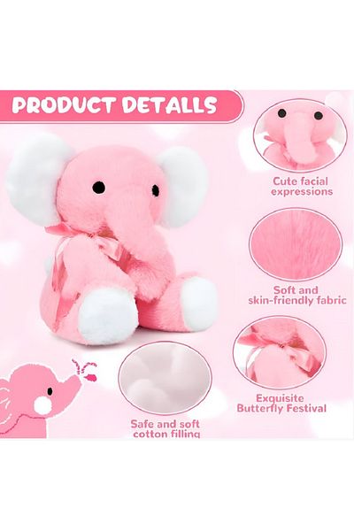 rexa Christmas Elephant Stuffed Animal – Festive Plush Toy with Holiday Outfit