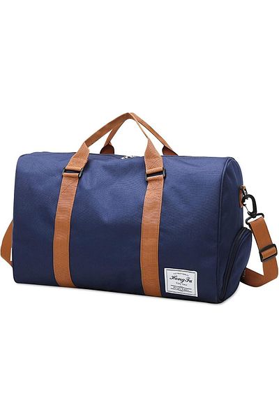 Lumely Gym Sports Bag,Waterproof Travel Bag Wet Pocket and Shoes,for Gym,Sports,48x26x28cm,Blue