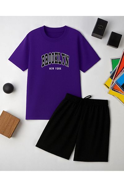uyguntarz Σετ σορτς Unisex Brooklyn με εμπριμέ σχέδιο