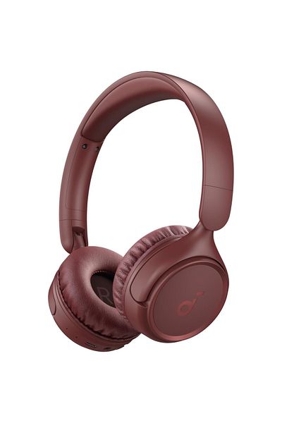 Anker Bluetooth 5.3 Headphones, Foldable, Bluetooth 5.3, Foldable - Anker SoundCore, P47, Silicone, Red