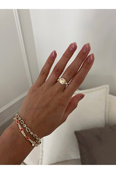 mysteriajewelry Özel Tasarım Yıldız ve Taş Detaylı Ayarlanabilir Çelik Yüzük
