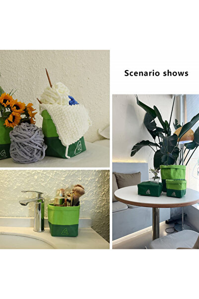 Amouhom storage bag, paper, green, 1350ml, 28 x 15 x 15 cm