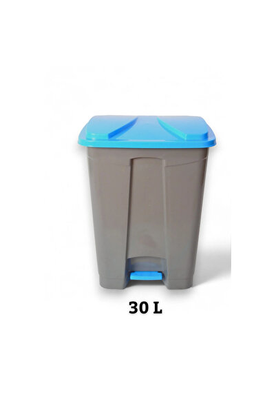 StarLoft Slim Pedallı Çöp Kovası 30 L - Gri & Mavi Kapak Iç Ve Dış Mekan Çöp ...