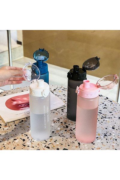Lumely 0.78L Portable Sports Water Bottle,With Pop-Up Lid & Time Mark Reminder,For Outdoor Sports & Fitness