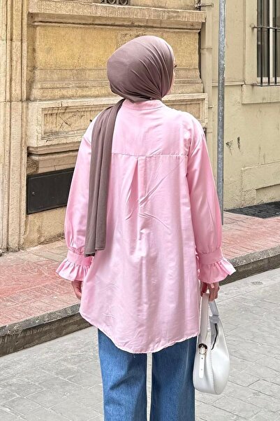 lamelif Flores Ruffled Tunic Candy Pink