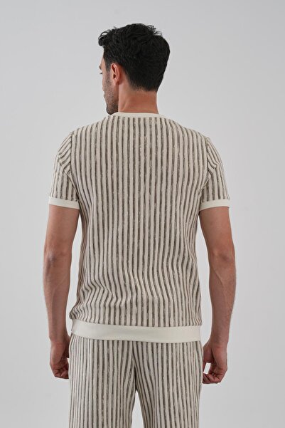 ALEXANDERGARDI Κοντομάνικο ριγέ πλεκτό μπλουζάκι