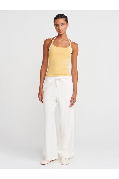 Dilvin 72134 Wide Leg Trousers-White