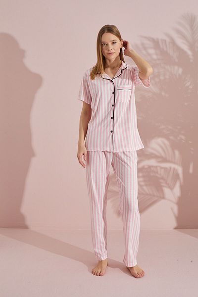 LİLA İÇ GİYİM Buttoned Viscose Pajama Set