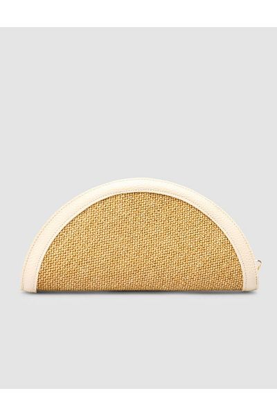 Cabani Straw Cream Leather Lined Women's Bag