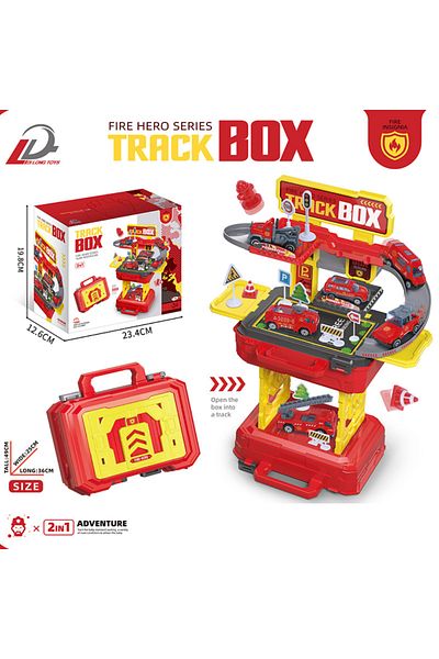 OEM Parcare și stație cu 2 nivele departament pompieri, cu 4 mașini incluse și cutie depozitare