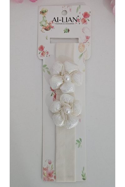 cityvision Banda de păr pentru copii și bebeluși cu perle florale duble - Ziua specială - Utilizare zilnică