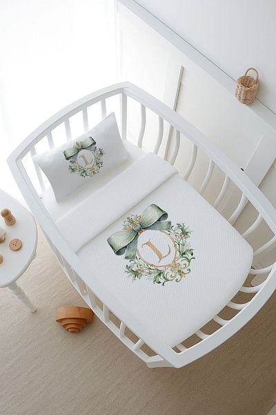 Tuğba Kuğu Pike Set - Green Royal Series - Letter L 80 X 120 cm