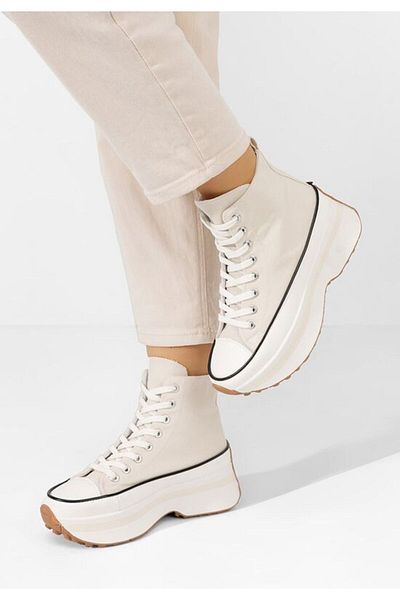 B T Shoes Beige Francene platform sneakers