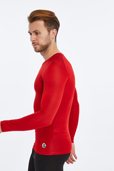 ASM SPOR Erkek Termal İçlik-Uzun Kollu,Nefes Alabilir,Kırmızı Sporcu Üstü