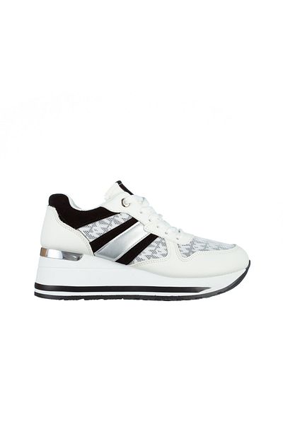 Kalapod Women's white and black eco-leather sports shoes Izebel