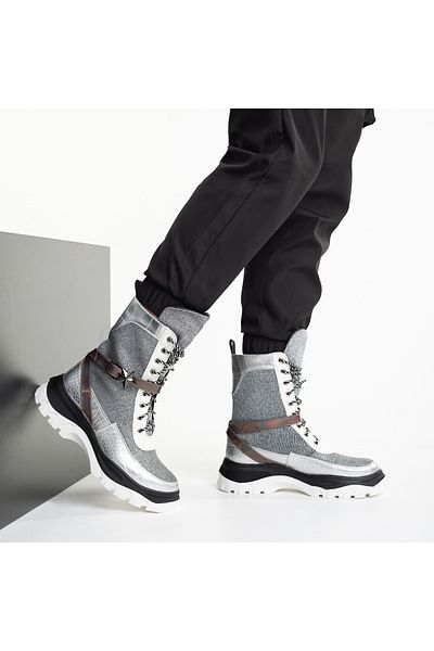 Kalapod Pantofi sport dama arginti din material textil Regenia