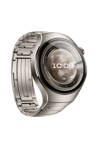 Huawei Watch 5 46mm Smartwatch, Multi-Sensing X-Tap Technology, Silver + Foc