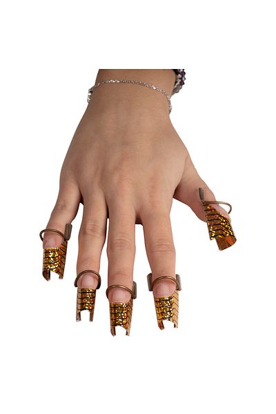 SensoPRO Milano Set de 5 șabloane reutilizabile pentru unghii, aurii