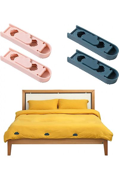 Kiuiom Set de 4 cleme de lenjerie intimă Kiuiom, polipropilenă, roz/albastru închis, 10,9 x 8,8-17 cm