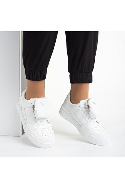 Kalapod Women's white sports shoes made of eco-leather Inola