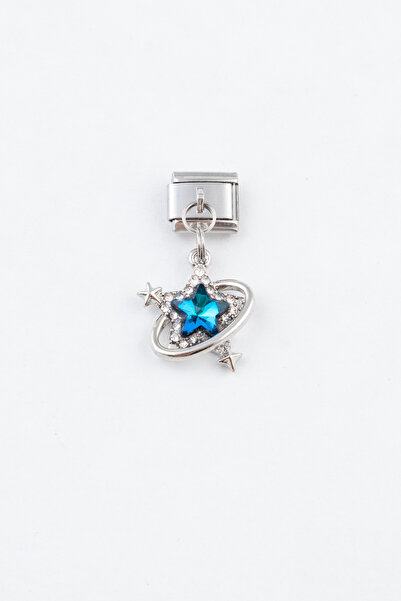 Sortie Aksesuar Yıldız ve Yörünge Figürlü Taşlı Paslanmaz Çelik İtalyan Charm...