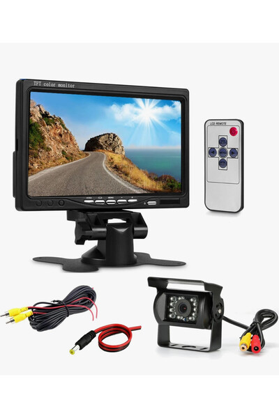 Navigold 7" TFT KUMANDALI MONİTÖR VE METAL OTOBÜS KAMYON DIŞ ALAN KAMERASI GE...
