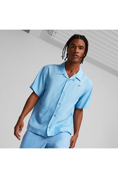 Puma Mens Downtown Shirt Short Sleeve - Blue
