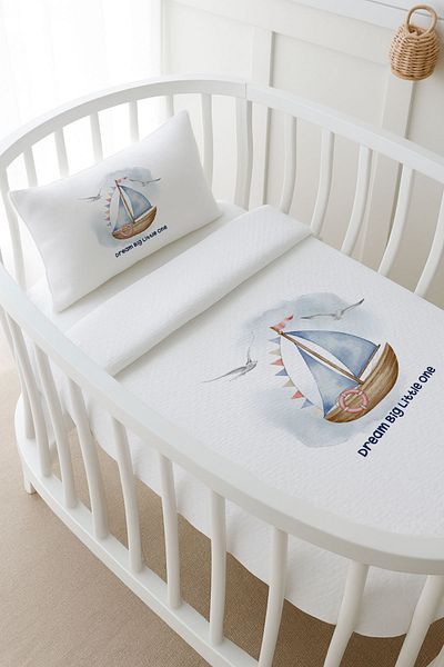Tuğba Kuğu Pike Set - for Baby - Little Sailor - 80 X 120 cm