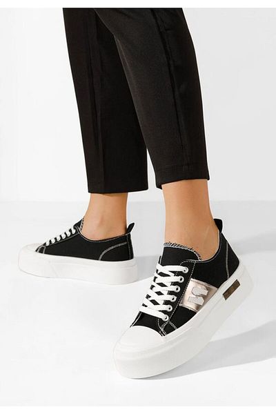 B T Shoes Kelia black platform sneakers