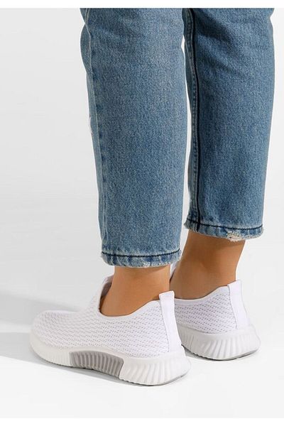 B T Shoes Tenisi Slip-On Tenara albi
