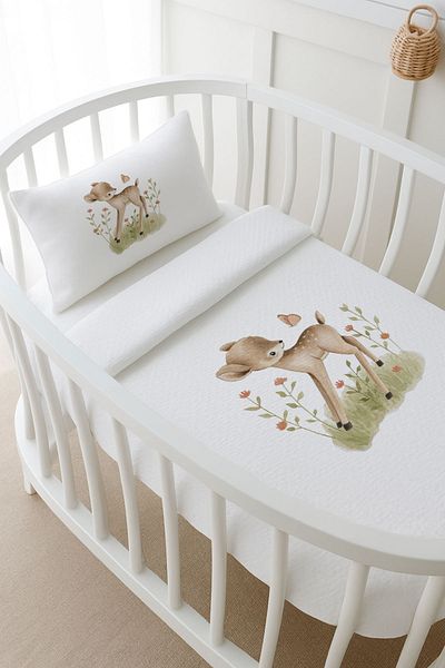 Tuğba Kuğu Pike Set - Little Baby - Little Gazelle - 60 X 100 cm
