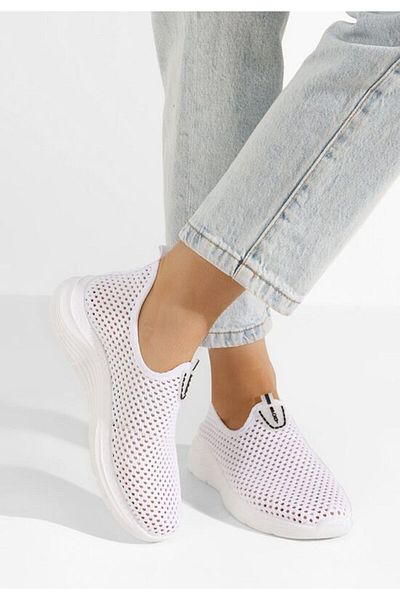 B T Shoes Tenisi dama Slip-On Kadrina albi
