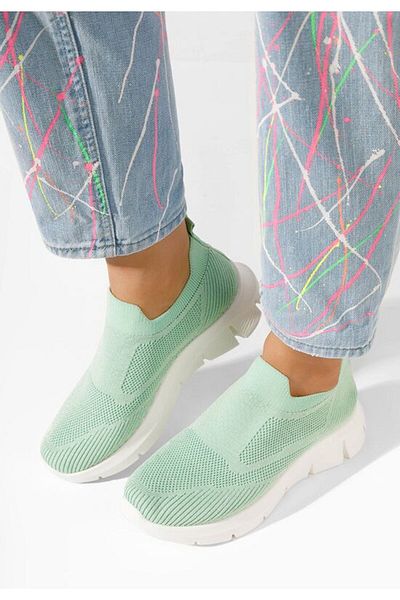 B T Shoes Milsena turquoise slip-on sneakers