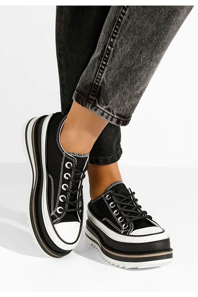 B T Shoes Menola V2 black platform sneakers