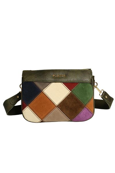 Platin Khaki Combination Women's Shoulder Bag