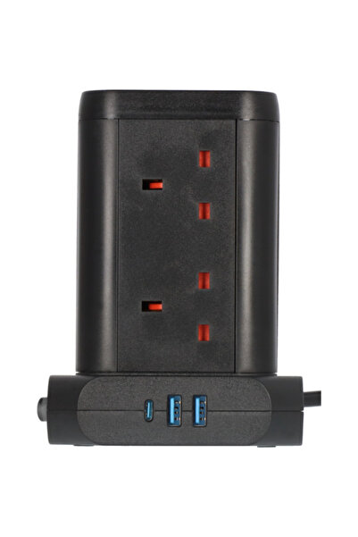 Brennenstuhl امتداد مقبس برجي بثمانية اتجاهات مع زر فتيل أمان بطول 2 متر