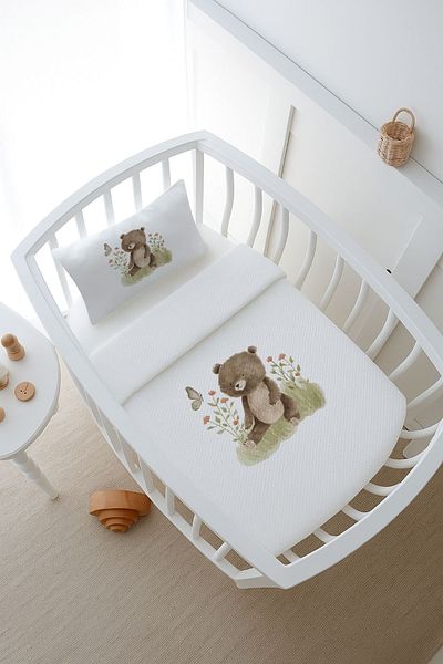 Tuğba Kuğu Pike Set - Little Baby - Little Bear - 80 X 120 cm
