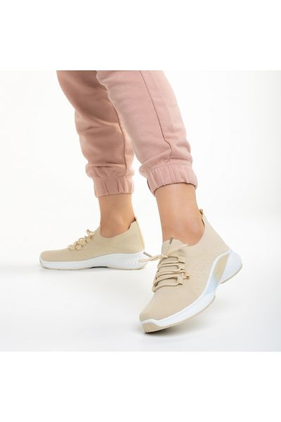 Kalapod Pantofi sport dama bej din material textil Matrona
