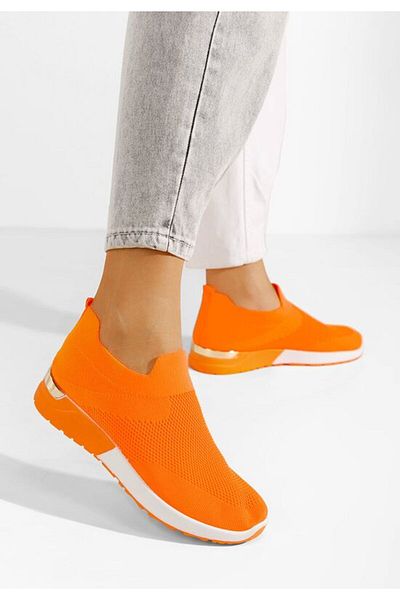 B T Shoes Aderine orange slip-on sneakers