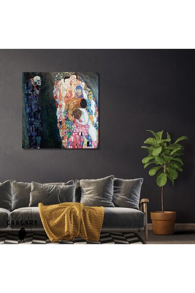 GAAGART Kare Kanvas Tablo Ünlü Eserler Gustav Klimt Ölüm ve Yaşam