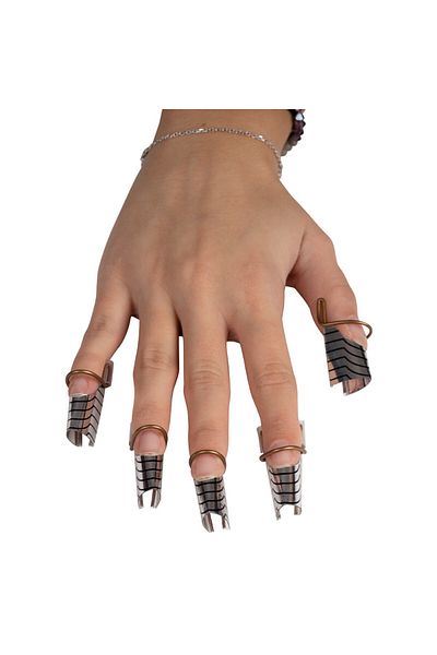 SensoPRO Milano Șabloane reutilizabile pentru unghii, set de 5, argintii