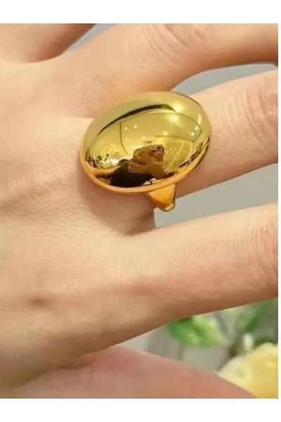 Eyelashes Silver Oval Adjustable Golda Color Steel Ring
