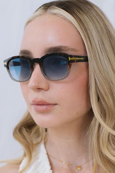 Bilge Karga Elastic Leopard Blue Gradient Sunglasses