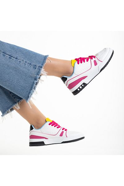 Kalapod Pantofi sport dama roz din piele ecologica si material textil Raela