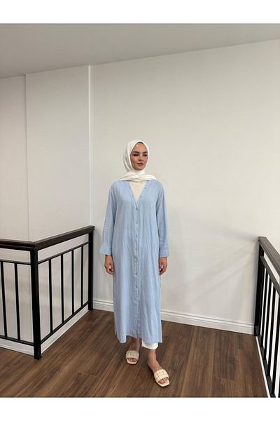 mervis Women's Linen Cotton Oversize Shirt Dress