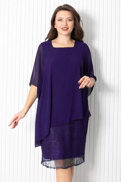 Fahima Pearl Chiffon Evening Dress Purple Fhm908